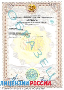 Образец сертификата соответствия (приложение) Кисловодск Сертификат ISO 14001